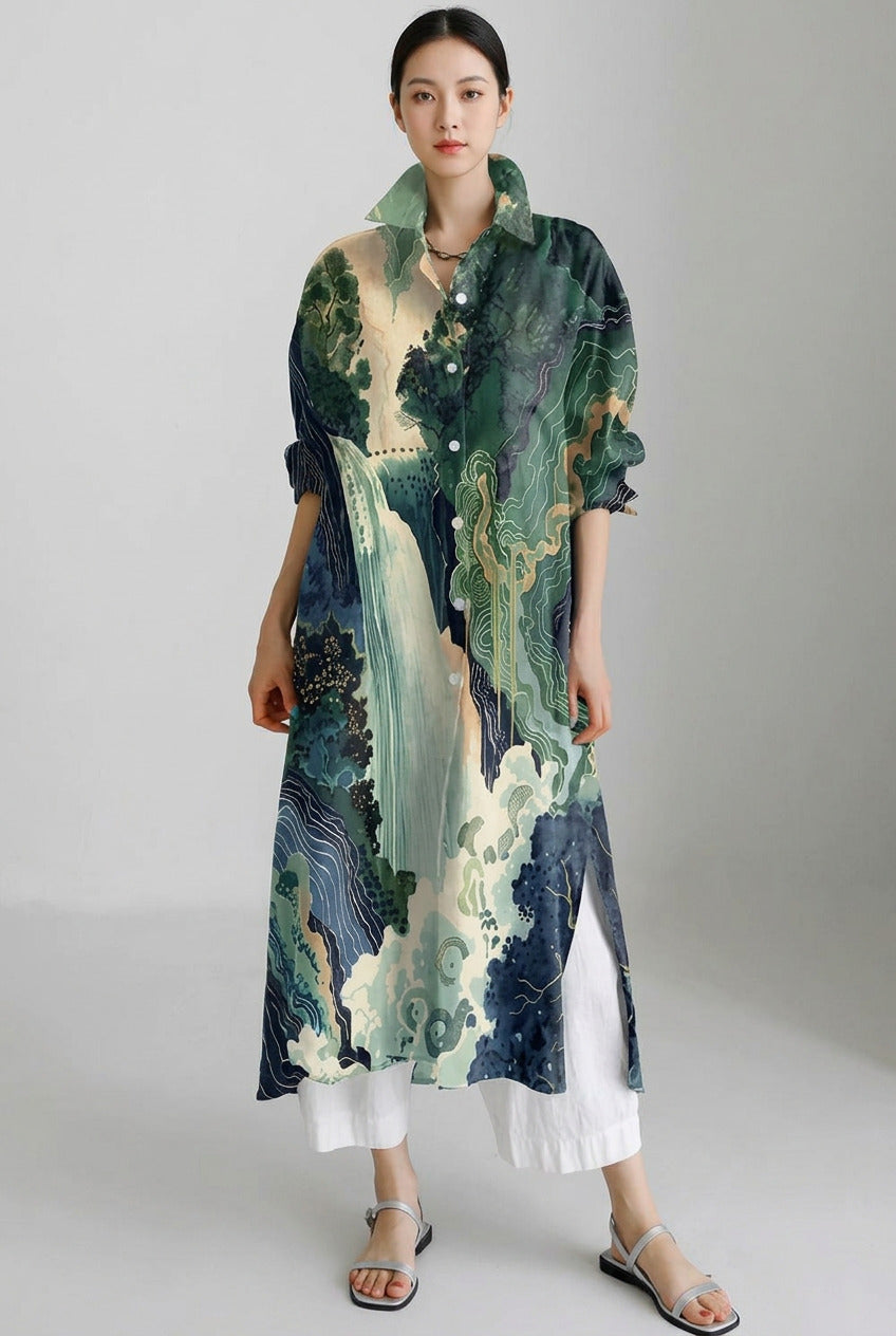 Robe longue - Vert Paysages
