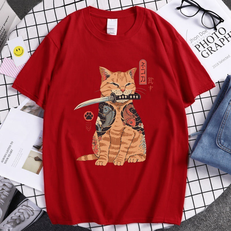 T-Shirt - Chat Samourai
