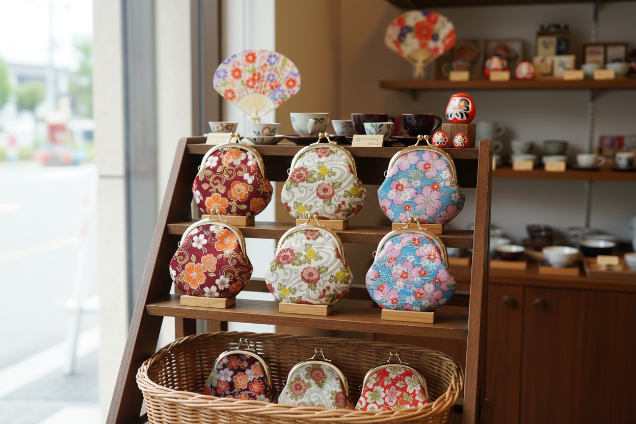 Collection pochettes Gamaguchi en boutique