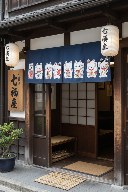 Noren 7 Maneki-Neko - Entrée boutique japonaise