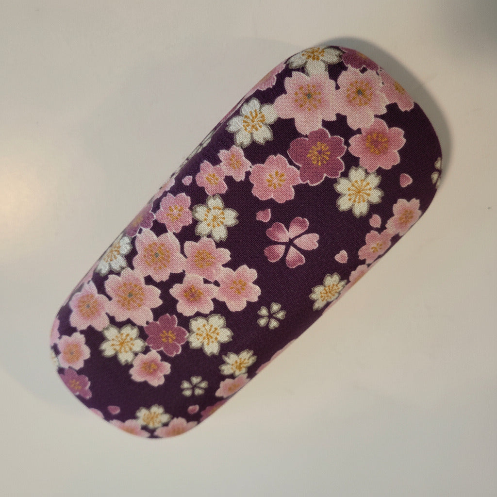 Boîte à Lunettes Rigide - Tissu Japonais Floral