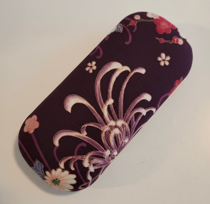 Boîte à Lunettes Rigide - Tissu Japonais Floral