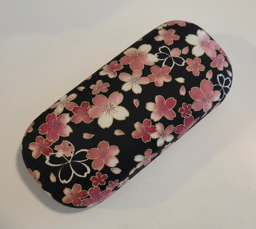 Boîte à Lunettes Rigide - Tissu Japonais Floral