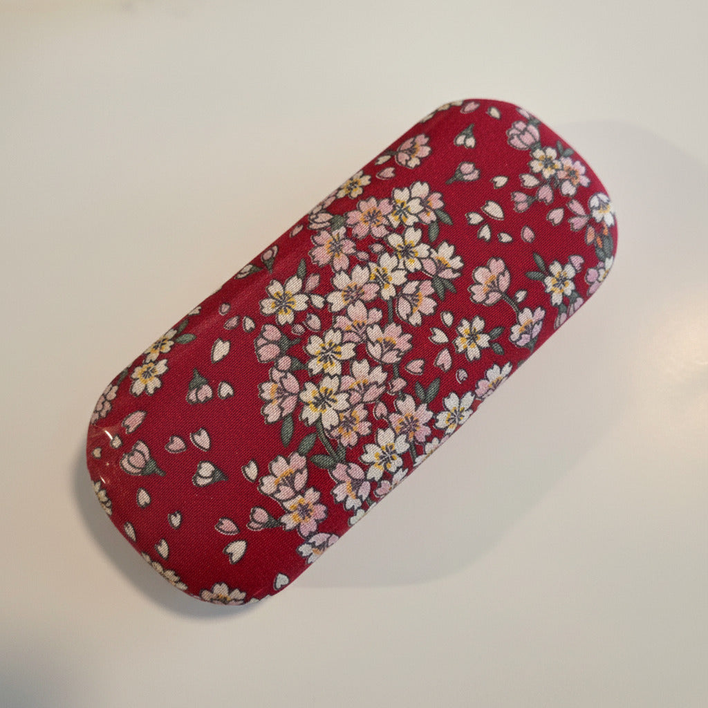 Boîte à Lunettes Rigide - Tissu Japonais Floral
