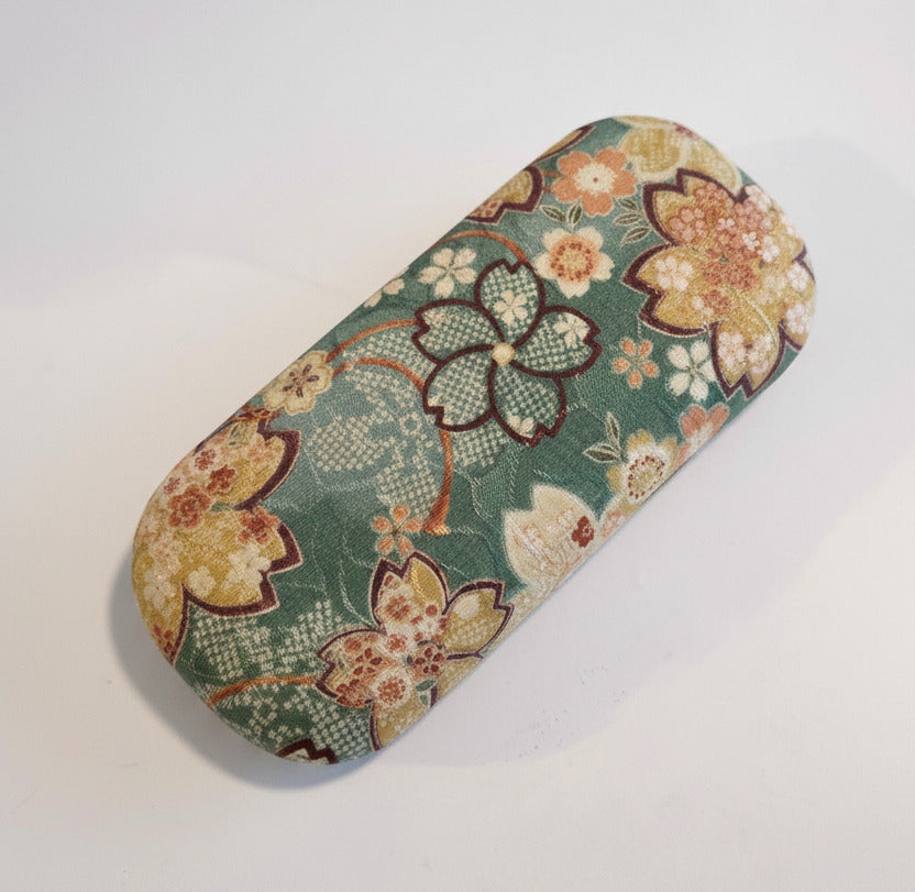 Boîte à Lunettes Rigide - Tissu Japonais Floral