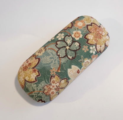 Boîte à Lunettes Rigide - Tissu Japonais Floral