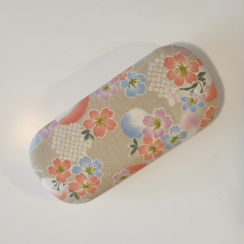 Boîte à Lunettes Rigide - Tissu Japonais Floral