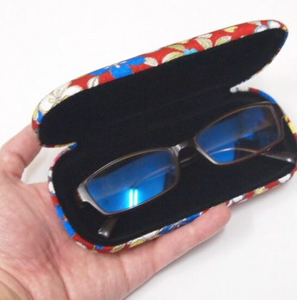 Boîte à Lunettes Rigide - Tissu Japonais Floral