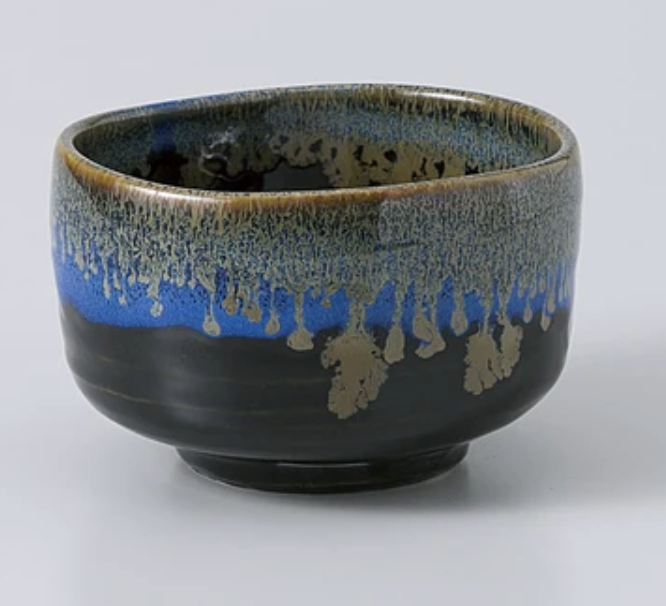 Bol à Matcha Bleu Cobalt – Glaçure Yōhen – Minoyaki Japon