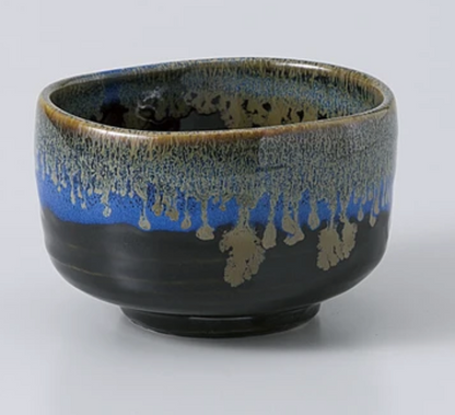Bol à Matcha Bleu Cobalt – Glaçure Yōhen – Minoyaki Japon