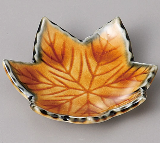 Mini Assiette Feuille d’Érable – Minoyaki Japon
