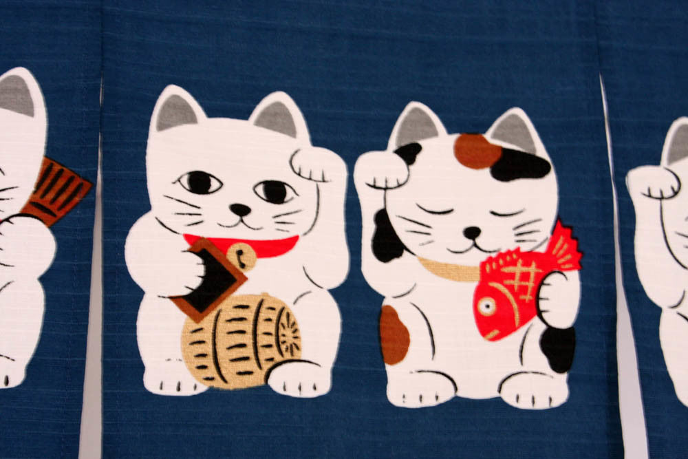 Noren - 7 Lucky Cat Bleu