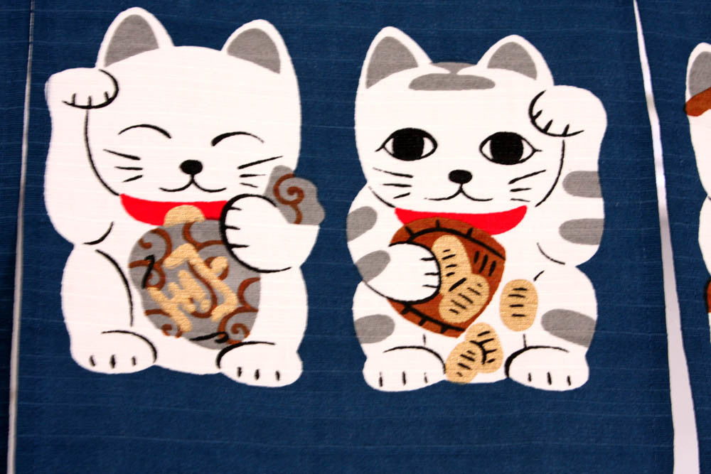 Noren - 7 Lucky Cat Bleu