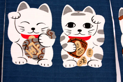 Noren - 7 Lucky Cat Bleu