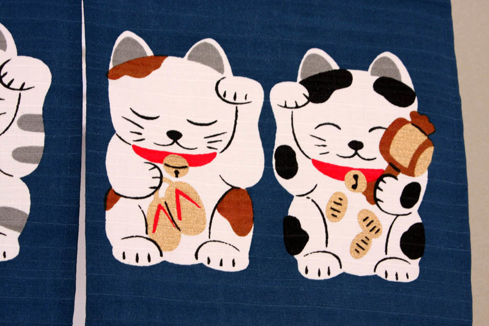 Noren - 7 Lucky Cat Bleu