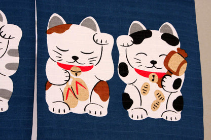 Noren - 7 Lucky Cat Bleu