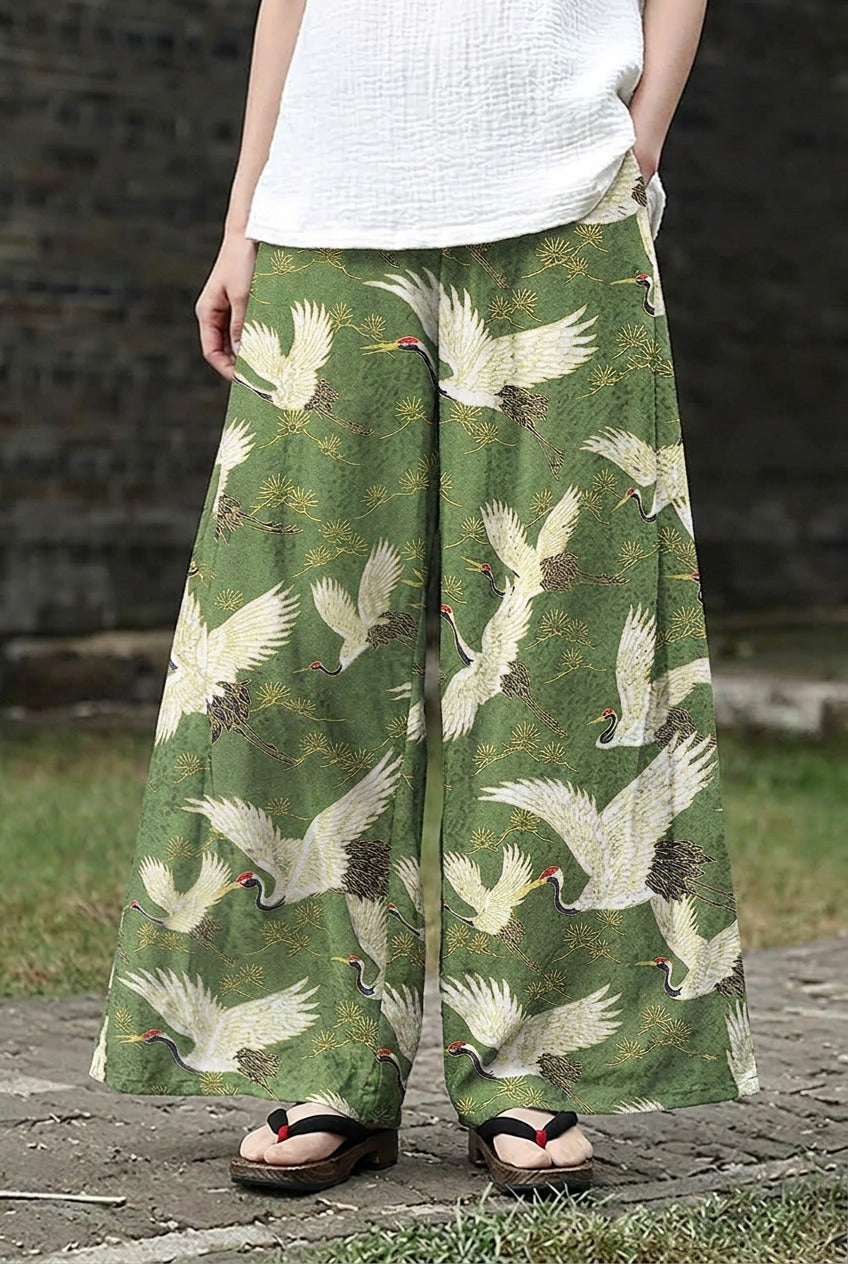 Pantalon large - Vert Grue