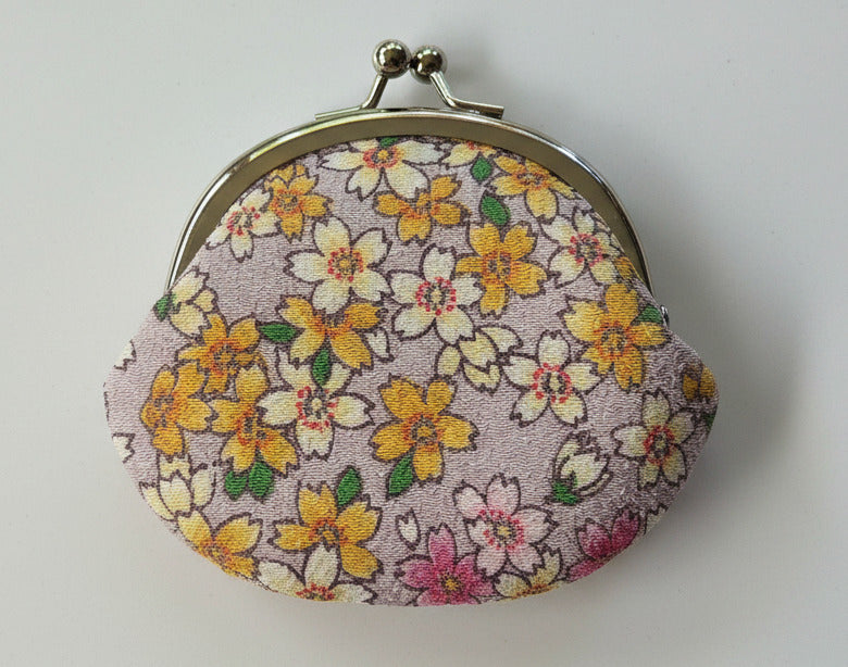 Petite Bourse Gamaguchi - Tissu Japonais Floral