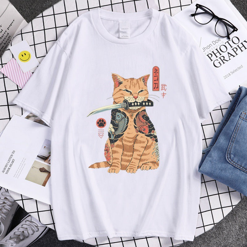 T-Shirt - Chat Samourai