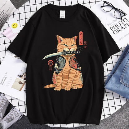 T-Shirt - Chat Samourai