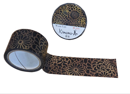 Washi Tape - Black Chrysanthème 25 mm