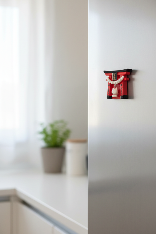 Aimant Torii renard Inari sur réfrigérateur