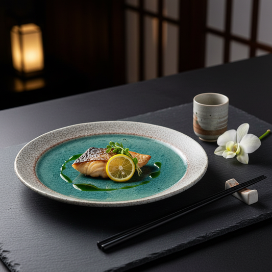 Assiette Gekko Turquoise - Image d'ambiance