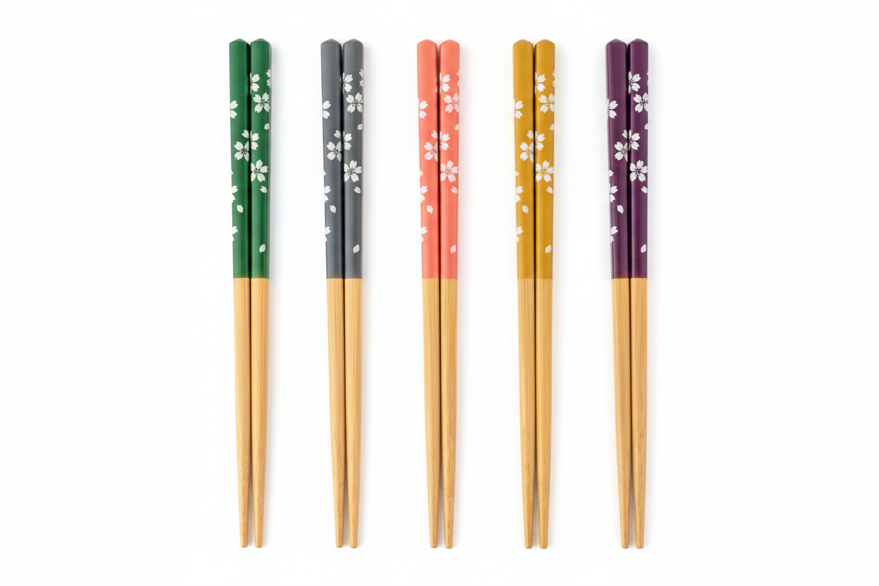 Baguettes bambou sakura - 5 couleurs sans emballage