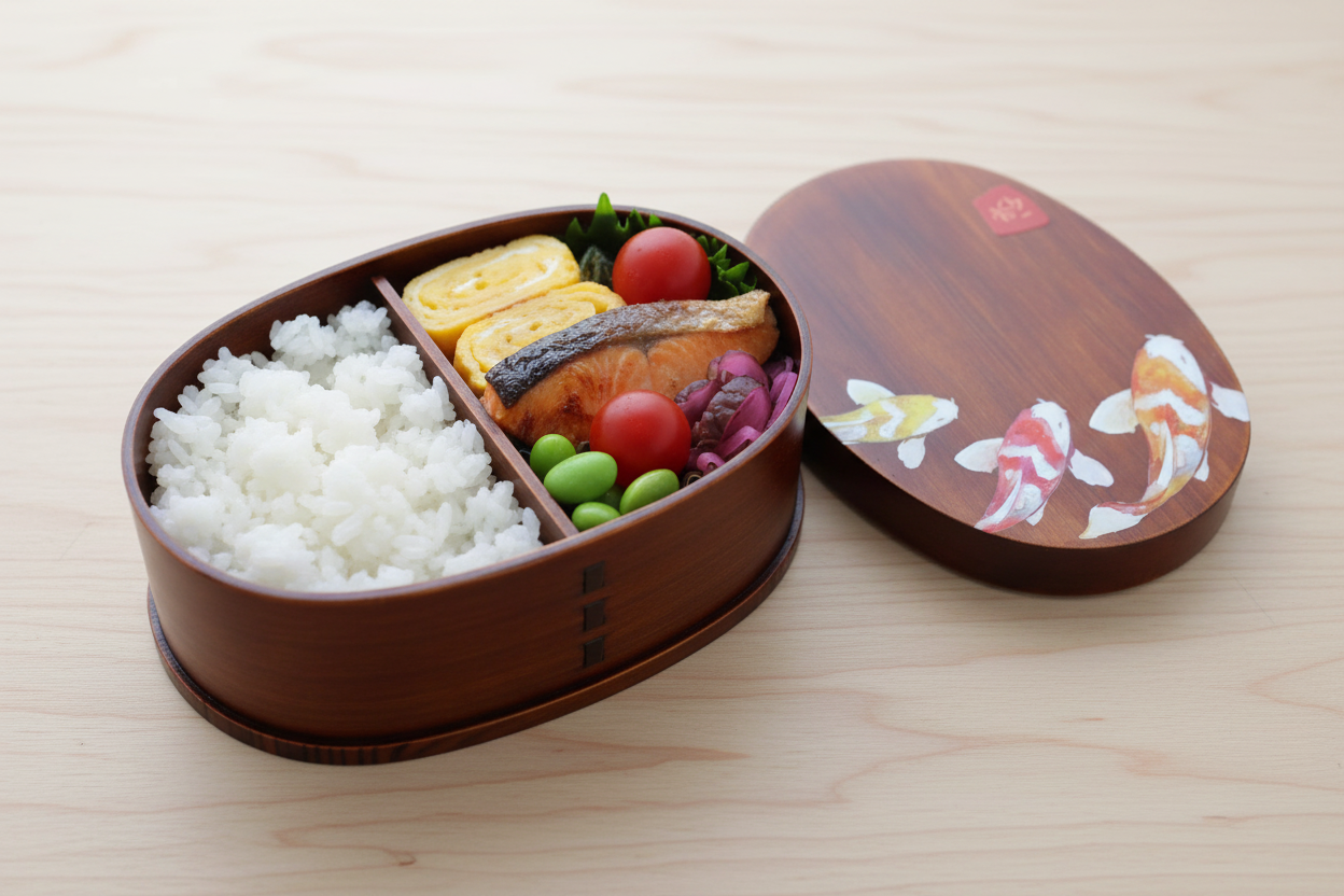 Bento wappa carpe koï un niveau rempli