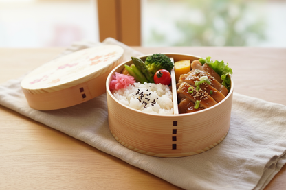 Bento wappa sakura et momiji rempli - ambiance douce