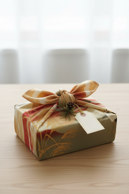 Cadeau emballé avec furoshiki Mont Fuji Akane