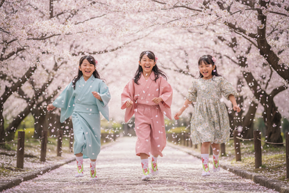 Chaussettes tabi Sakura Blanc - Filles courant sous la pluie de sakura