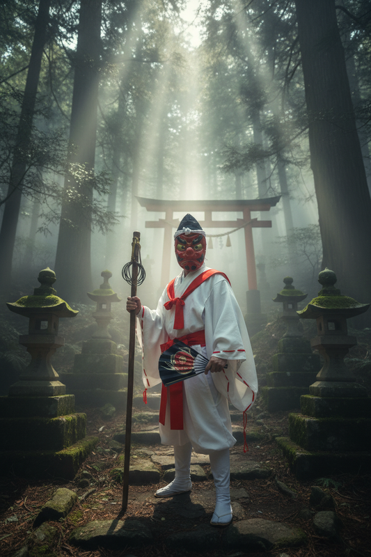 Masque Tengu - folklore japonais montagne mystique