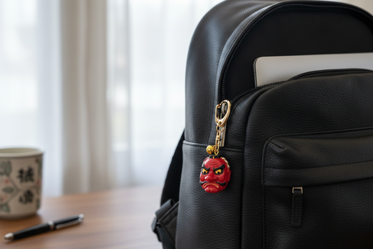 Porte-clés Tengu en situation