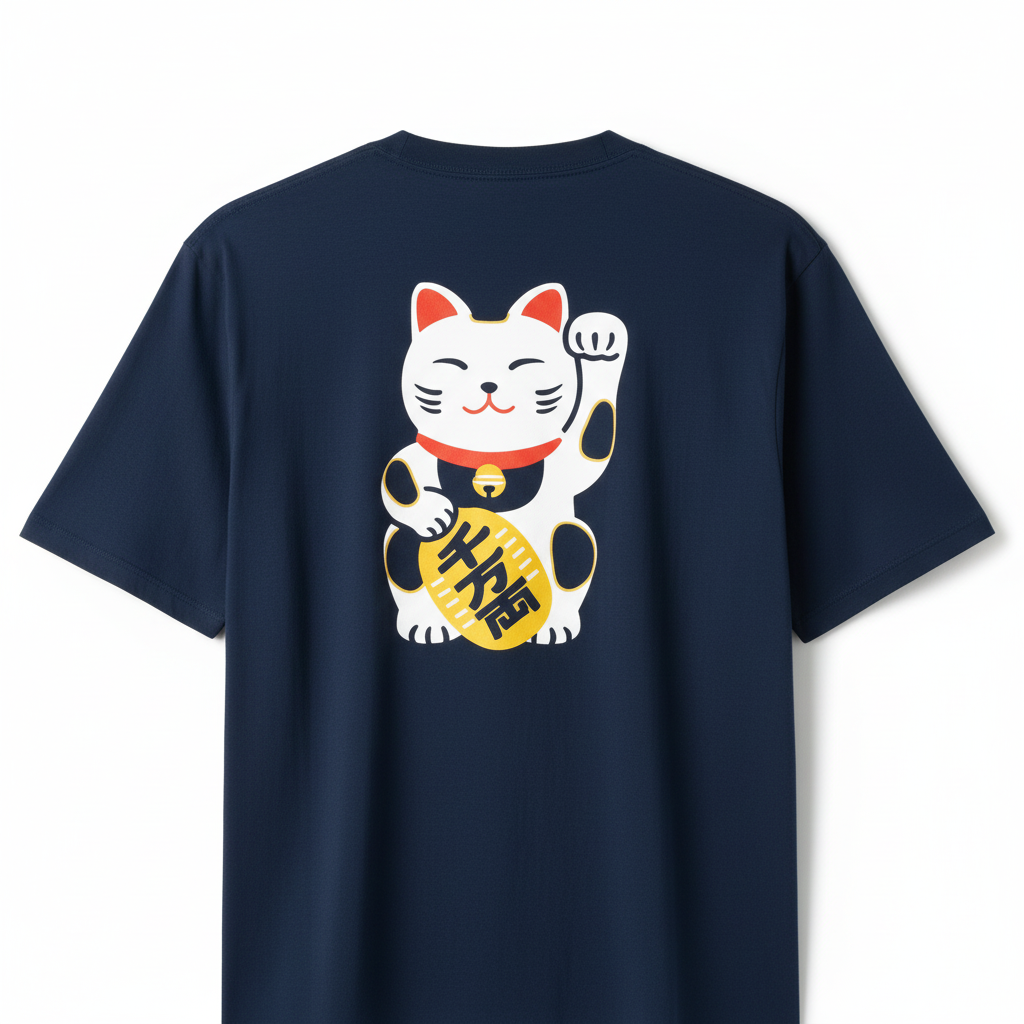 T-Shirt Maneki Neko - Verso réaliste studio