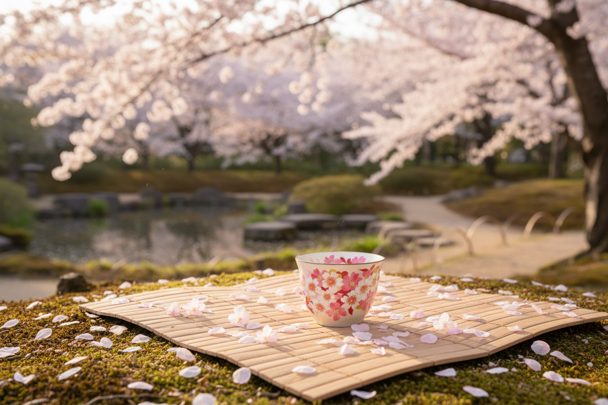 Tasse Sakura — Hanami, jardin japonais, pétales de cerisier